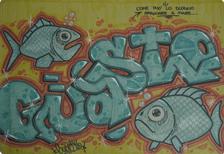 LETTERING CON PESCI — Giulio Porcellotti